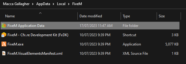 FiveM Application Data 文件夹